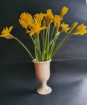 Buy Vintage 1960s Holkham Pottery Cream Pedestal Vase Pineapple Pattern • 12£