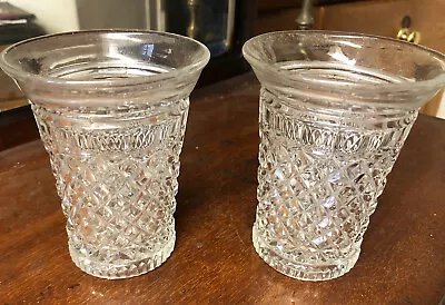 Buy Pair  Vintage Crystal/ Cut Glass Vases • 19£