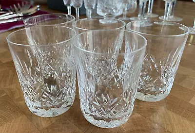 Buy Set Of 5 Waterford Crystal LISMORE Whiskey Or Water Glasses 8.5cms (3-3/8″) Tall • 99£