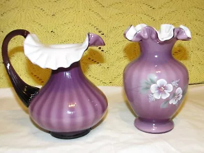 Buy Fenton Purple Cased  Vase & Pitcher • 239.76£