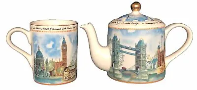 Buy Arthur Wood Fine China London Panorama Teapot With Lid And Mug 3 Piece Set • 33.21£