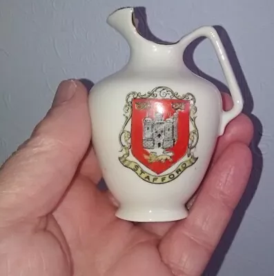 Buy Crested Ware China * Stafford Crest *  Wide Spouted Bulbous Jug * Av A L@@K • 5.99£