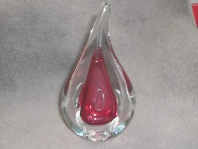 Buy Adam Jablonski Art Glass Teardrop Paperweight 14.5cm High Signed A J • 15£