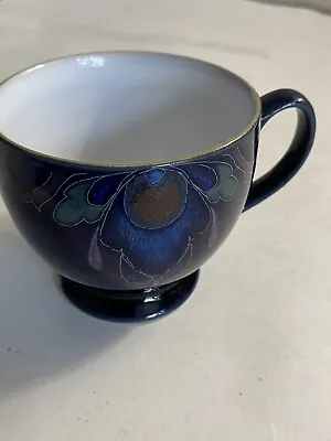 Buy Denby Baroque Langley England Small Footed Tea Coffee Cup Cobalt Blue Flower EUC • 10.55£