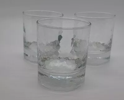 Buy Set Of 3 Clear Crackled Whiskey Tumblers • 13.61£
