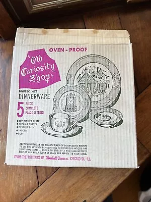 Buy VTG 1950’s THE OLD CURIOSITY SHOP  Dinnerware 5pc Place Setting~ORIGINAL BOX! • 51.97£