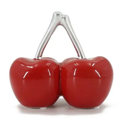 Buy Red And Silver Art Deco Cherry Cherries Decoration Fruit Ornament Display Piece • 13.95£