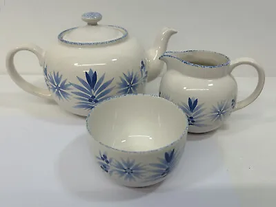 Buy Provence Teapot Sugar Bowl Milk Jug Blue White Floral Vintage Tableware • 12.99£