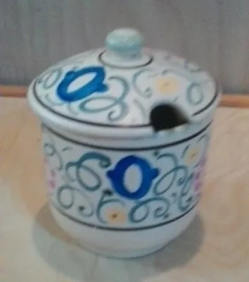 Buy Collard Era Honiton Pottery Devon  Jam Pot With Lid In Sweet Pea  Pattern • 15£