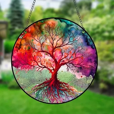 Buy 15cm Tree Of Colour Acrylic Suncatcher Wall Hanging Picture Art Nature Gifts • 7.68£