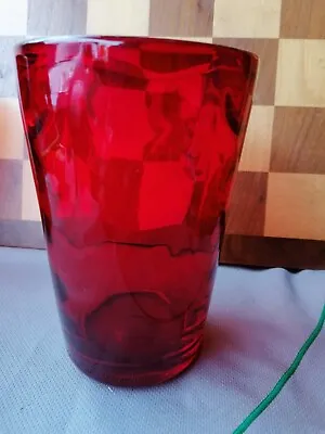 Buy Whitefriars  Ruby Red Glass Vase • 25£