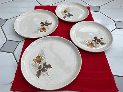 Buy Set Of 4 Kernewek Cornwall Pottery Autumn Rose Mixed Tea / Dinner / Side Plates • 10.90£