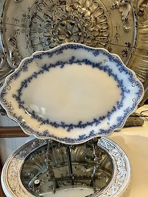 Buy W.H.Grindley Antique England Aldine Pattern Flow Blue China Large Oval Platter • 113.85£