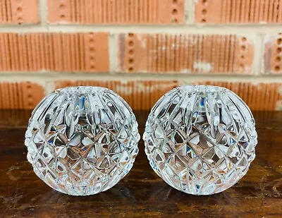 Buy Pair Of Waterford Crystal Ball Glass Candle Holders Candlesticks Lismore 2.5  • 22.50£