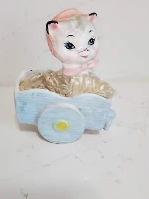 Buy Vintage BRADLEY EXCLUSIVES Ceramic Cat In Wagon  Japan • 19.25£