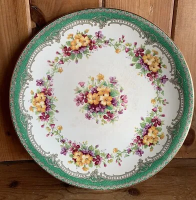 Buy Vintage Burleigh Ware 1940s Plate Floral Green Gold Chintz 23cm • 8.99£
