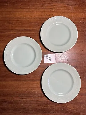 Buy 3x Woods Ware Green  Beryl Pattern Lunch Plate Vintage Utility Ware 50's   23cm • 3£
