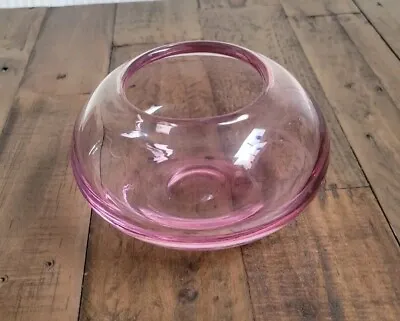 Buy Asymmetrical Blown Art Glass Rose Pink Bowl Votive Candle Holder  • 28.77£