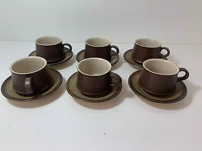 Buy Iden Pottery Sussex Set Of 6 Tea Coffee Cups And Saucers  • 15£