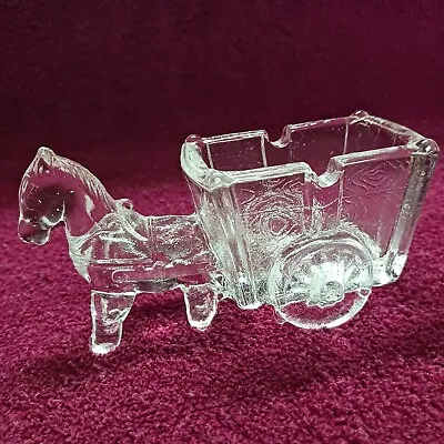 Buy Vintage Pressed Glass Donkey + Cart Candy Container Or Toothpick Holder • 11.79£