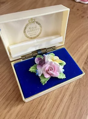 Buy Royal Adderley Floral Brooch In Box - Perfect Condition! • 3£