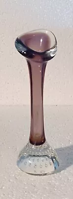Buy Aseda Glasbruk Aubergine Swedish Glass Jack In The Pulpit Bone Bubble Vase • 4.99£