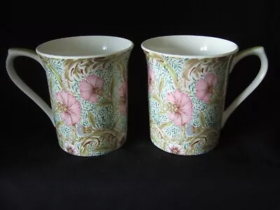 Buy Pair Of Queens Bone China William Morris Design Mugs Morris Moments Flamingo • 9.99£