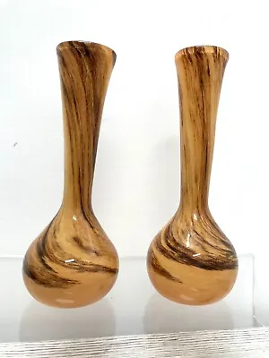Buy Alum Bay Vase - Amber Swirl / Marble Pattern - Isle Of Wight Studio Glass X Two • 29£