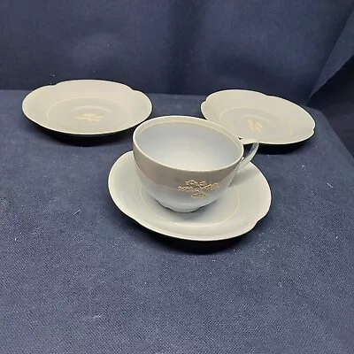 Buy Vintage Johnson Brothers China JB35 Blue W/White Tree Cup & Saucers (3) England  • 13.24£