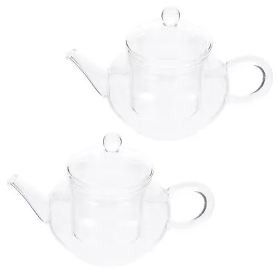 Buy 2Pcs Delicate Home Household Loose Leaf Tea Kettle Thick Glass Teapot Home • 16.45£