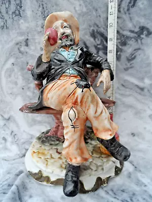 Buy Large Vintage Capodimonte Tramp On Bench Early Mark Perfect Condition 11  Tall • 11.99£