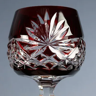 Buy Vintage Crystal Ruby Red Hock Glass, Bohemia 20.6cm • 24.99£