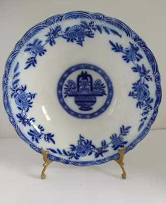 Buy Antique Bourne & Leigh Semi-Porcelain Flow Blue Round Vegetable Bowl - Delph  • 52.27£