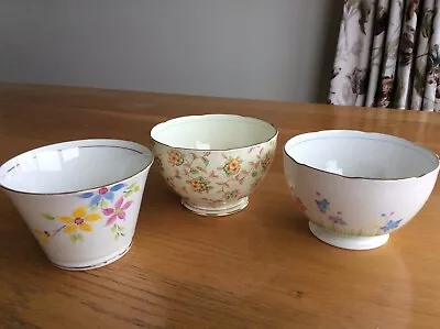 Buy 3 Vintage Vitoria / Grafton China Sugar Bowls Hand Painted Floral • 4.99£
