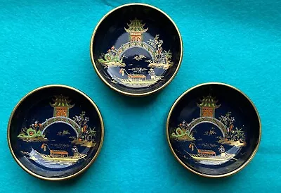 Buy Set Of 3 Vintage Carlton Ware Oriental Mikado Chinoiserie Pin Dishes. VGC • 10£