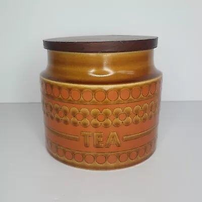 Buy Hornsea Saffron Tea Canister Jar  - Damage To Seal As Seen In Photos Vintage • 5.50£