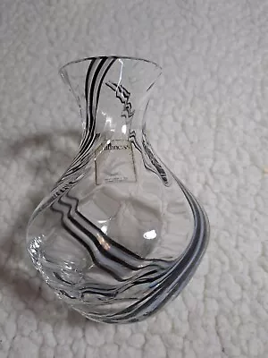Buy Stunning Vintage Caithness Art Glass Black Stripe Swirl Bud Vase • 6£