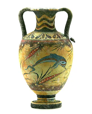 Buy Minoan Vase Pottery Painting Dolphin Ancient Greek Crete Ceramic Knossos • 62.10£