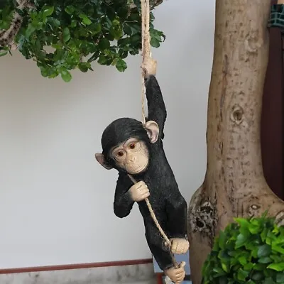 Buy Climbing Monkey Garden Ornament Hanging Tree Animal Statue Outdoor Decoration • 24.99£