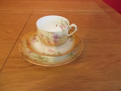 Buy Stunning Antique D&C Limoges China Trio Cup & Saucer & Plate ,hand Painted • 30£
