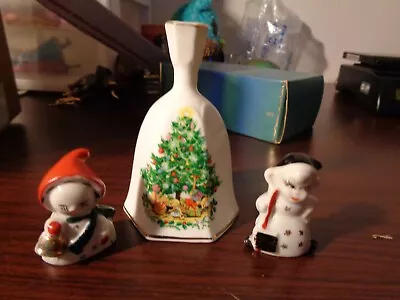 Buy Vintage Miniature Bone China Figurines Japan And Brinton Christmas Bell • 4.74£