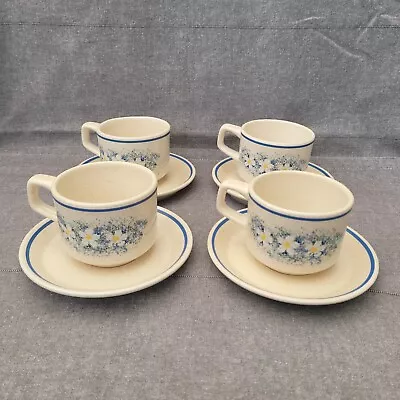 Buy Vintage Temper-Ware By Lenox DEWDROPS 4 Coffee Cup & 4 Saucer Sets Made In USA • 38.42£