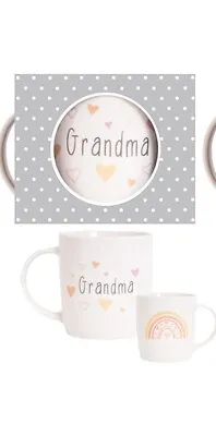 Buy Hugs & Kisses New Bone China Grandma & Grandad Gift Mugs Free P&p • 7.49£