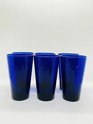 Buy Libbey VINTAGE Cobalt Blue Tumbler 6   Drinking Glasses Set Of 6 Glasses. • 36.05£