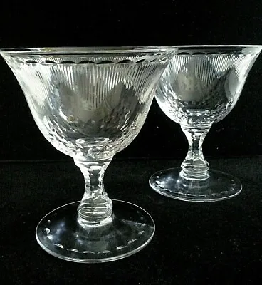 Buy Antique Set Of 2 Hawkes Signed 6000-1 Pattern Crystal Champagne Sherbet Glass • 38.41£