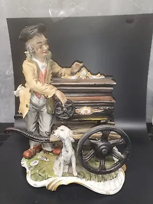 Buy Capodimonte Sculpture Of Organ Player And His Dog Very RARE!! • 150£