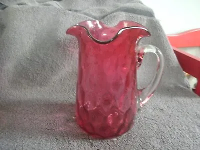 Buy Antique Cranberry /pink Glass Jug / Vase With Four Spouts Unusual Design 16cm Hi • 15£