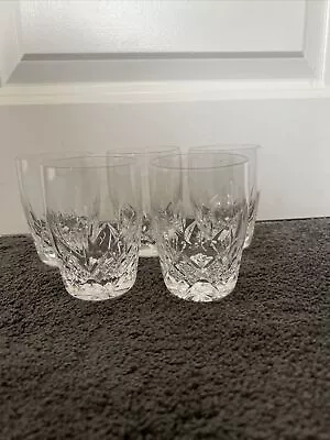Buy Vintage Set Of Five - Cut  Glass / Crystal Small Whiskey Water Tumblers 200ml • 6£