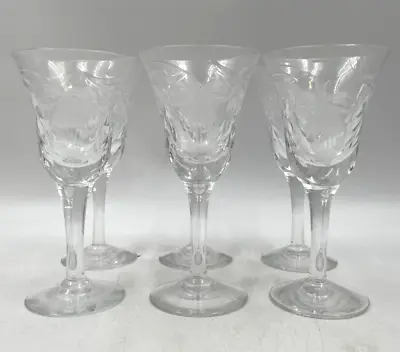 Buy Royal Brierley Fuchsia Small Wine Glass X 6 Set Crystal 16.5cm Tall T2160 C3607 • 24.99£