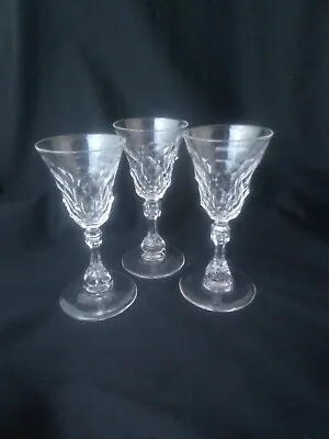 Buy Antique Victorian Crystal Wine Glasses Facet Cut Bowls X 3 • 45£